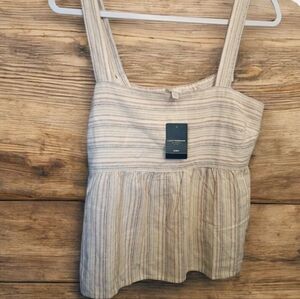 Lucky Brand Striped Tank Top - Cream and Tan
